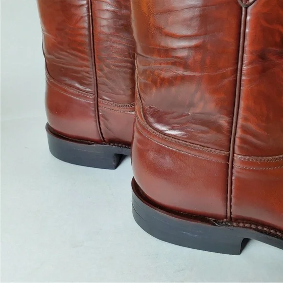 Lucchese Classics Men's Western Roper Boots Color Brown Size 7 B Handmade - Picture 8 of 15